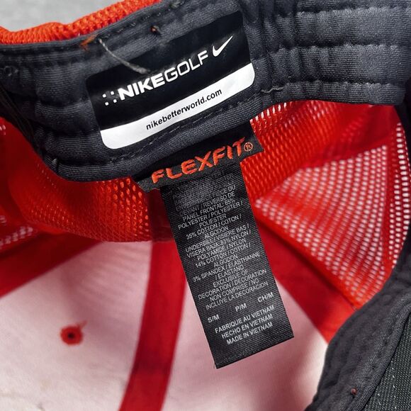 Nike Golf Tour Legacy‎ RZN Vapor Flexfit Fitted Hat Cap S/M Mesh Back Orange - Picture 10 of 16